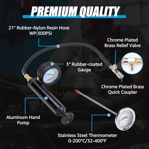 KOOPOOL Coolant Pressure Tester Kit, 28pc Universal Radiator Pressure Tester Kit, Professional Coolant Vacuum Refill Kit for Cars Motorcycles Trucks (28-Piece) - Thumbnail 6
