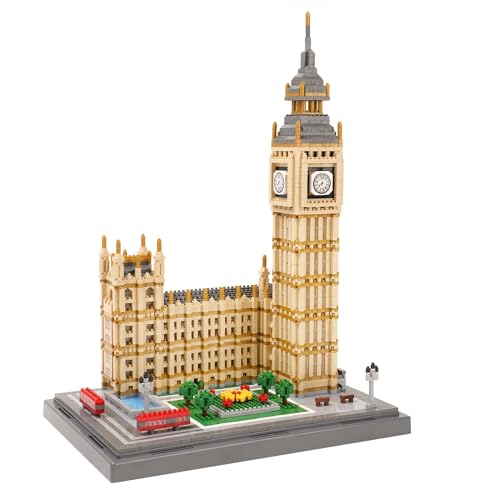 LULUFUN Bloc de Construction Big Ben Mini, Kit de Blocs de modèle d'architecture célèbre de Londres, Maquettes de Collection à Construire, Cadeaux Jouets pour...