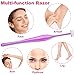 ANCIRS 30 Pack Eyebrow Trimmer Razors for Women Makeup, Facial T Shape Shaver Tool for Eye Brow, Stainless Steel Eyebrow Trimming Kit for Girls- 24 Purple & 6 White