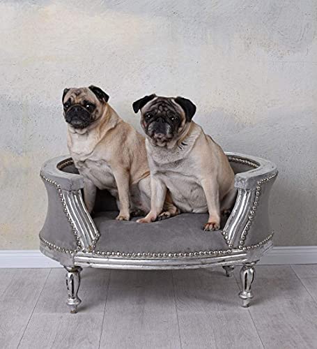 Hundebett Barock Silber Grau Hundesofa Small Katzenbett cat700e19 Palazzo Exclusiv