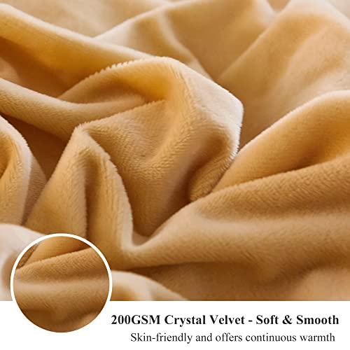 Image of XeGe Plush Shaggy Duvet Cover Luxury Ultra Soft Crystal Velvet Bedding Set 1PC(1 Faux Fur Duvet Cover),Zipper Closure (Queen, Camel)