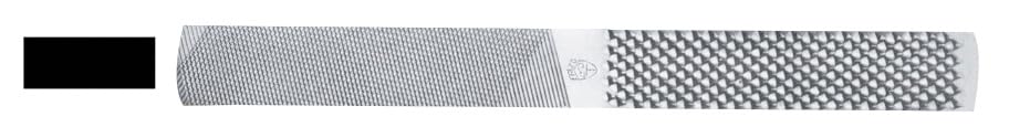 Raspa para herrador de 1/4 con mango ergonómico y acero inoxidable, ideal para dar forma y quitar exceso de material en pezuñas.