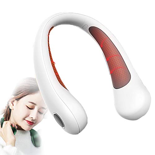 3-In-1-Handwärmer Mit Hängendem Hals, Heizungs-Nackenschutz, 9600-Mah-Powerbank, Tragbar, 3-Fach Einstellbare Temperatur, LED-Digitalanzeige, Weiß