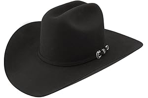 Men's 6X Skyline Fur Felt Cowboy Hat in Black 7