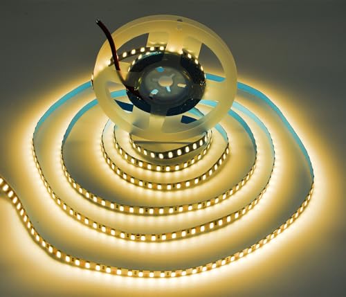 Image of SUYOOULIN LED Strip Lights, AC 110V-130V 16.4ft /5m SMD 2835 600 LEDs Light Strips, 15000LM Flexible Waterproof IP68 LED Ribbon for DIY Christmas Home Indoor Outdoor Decor(Warm White 3000K)