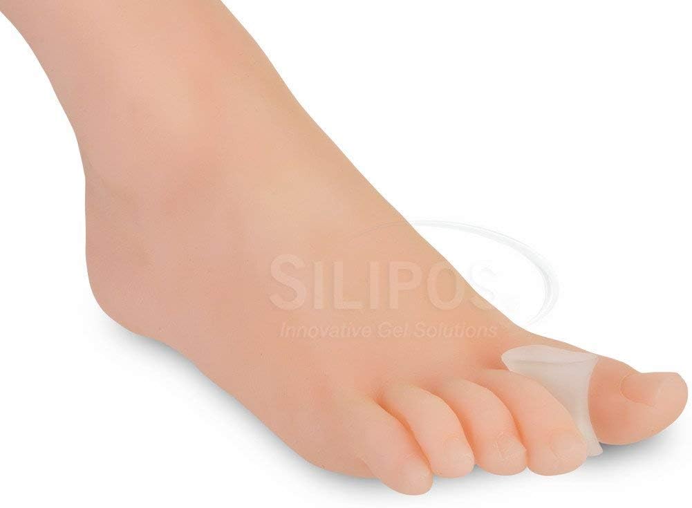 Silipos Gel Toe Spreader for Relieving Pain Due to Bunions, Overlapping Toes, Toe Drift, and Calluses, Item 11505, Size Small, 4 per Polybag