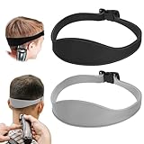2 Pcs Neckline Shaving Template, Silicone Curved Self Haircut System Hair Cutting Tools,Adjustable Hair Trimming Guide,Fade Guide and Neckline Shaving Template (Black, Gray) ﻿