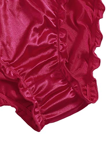 Verdusa Women's 4pack Frill Trim Satin Underwear Briefs Panty Set3