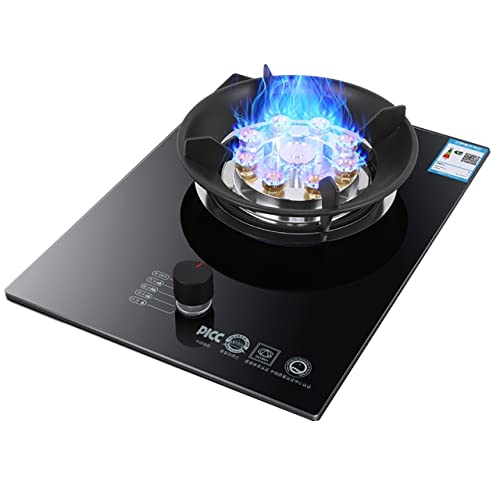 Gas Hob Built-In Gas Cooktop 5.2Kw Glass Cooker Hob Single Burner,With Ffd &Knob Child Lock Protection 43X33X9.5Cm (B NG) (B NG)