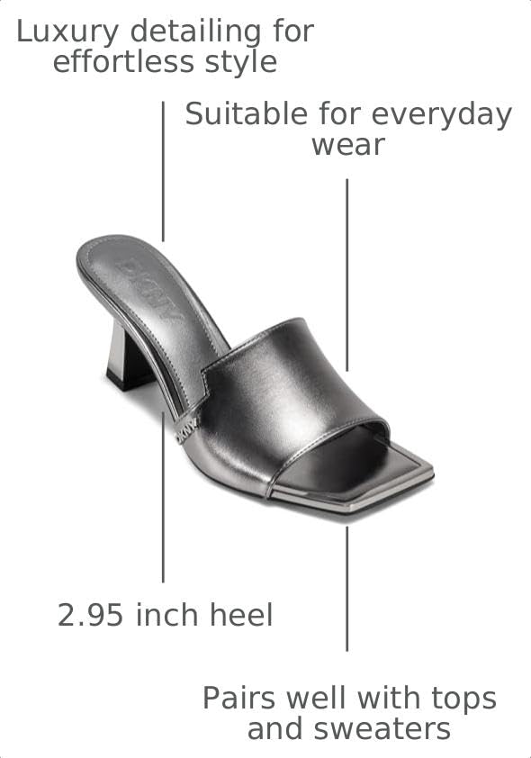 Image of DKNY Women's Kailyn Square Toe Heeled Sandal Mules | Casual Sandals