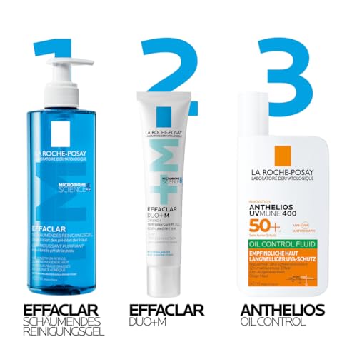 La Roche Posay Anti-Akne Gesichtscreme, Dreifach tiefenwirksame Pflege gegen Pickel, Mitesser und Unreinheiten, Mit Anti-Rückfall-Effekt, Mit Niacinamid, Phylobioma und Procerad, Effaclar Duo+M, 40 ml