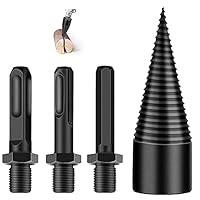 Holzspalter Bohrer, Bohrkegel Holzspalter Schraube Kegel Holz für Bohrmaschine, 4 Stück Holzspalter Bohrer Abnehmbar Bohrmaschine, Schraube mit 3 Griffen für elektrische Haushaltsbohrmaschine (32mm)