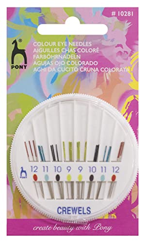 Pony Eye Hand Sewing Needle Compact: Crewels, Multi-Colour, One Size