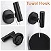 Nolimas 3-Pieces Set Matte Black Bathroom Hardware Set SUS304 Stainless Steel Round Wall Mounted - Includes 12