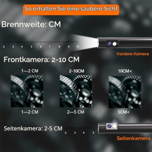 Dual Kameras Endoskopkamera, SGAINUL 5,0 Zoll Inspektionskamera IPS Bildschirm Industrie Endoskop...