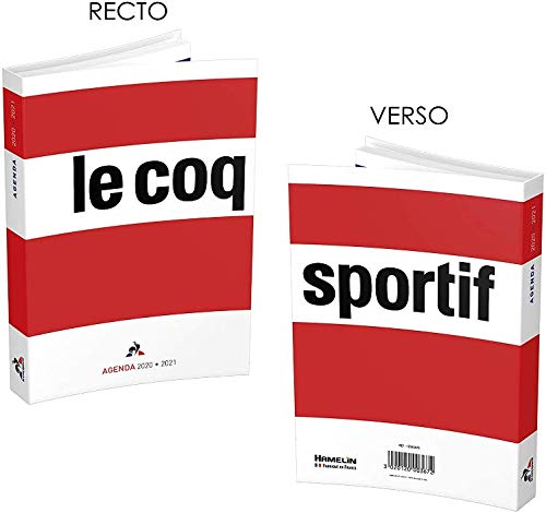 Le Coq Sportif Agenda Scolaire 2020 - 2021 Format 12x17cm Journalier 320 Pages Couverture Souple Rouge Cover