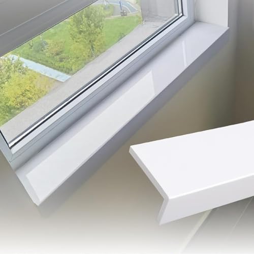 Image of White Window Sill Protector Waterproof Cuttable Windows Replacement Plate for Decor Bay Window Countertop PVC Window Cill Capping Ledge Guard Protectors for Home Hotel Kitchen Bathroom Outdoor(80x15cm