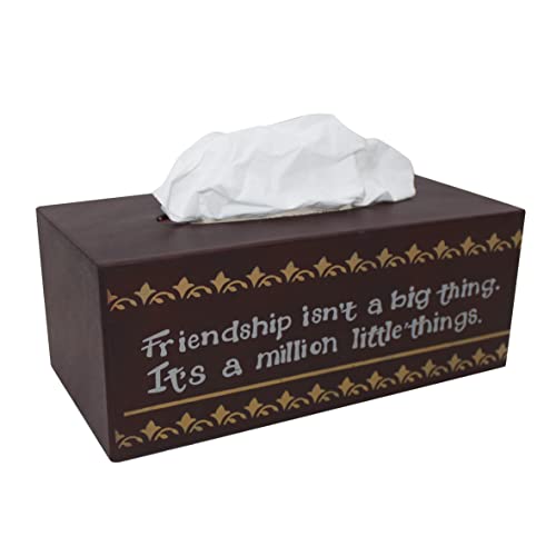 CVHOMEDECO Primitives Rectangular Tissue Box Cover Rustic Friendship Cardboard Tissue Box Holder for HomeBath Decor 10 x 5 x 4 Inch