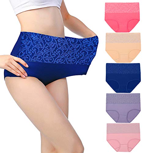 Fulyou Women's Briefs Underwear Tummy Control Cotton Panties High Waist Ladies Soft Stretch Underpants Knickers 18-20