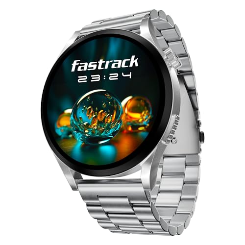 Image of Fastrack Radiant FX4 1.51 inch AMOLED Metal Smart Watch with Single Sync BT Calling, Functional Crown, All-Round Health Tracking, 100+ Sports Modes, IP68 - Smartwatch for Man & Woman (Silver)