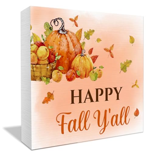 Thanksgiving Gifts Thanksgiving Fall Decor Fall Decor Thanksgiving Wooden Box Sign Autumn Harvest Thanksgiving Wooden Square Sign Thanksgiving Decorations for Home Thanksgiving Day Wooden Sign