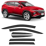 Voron Glass Tape-on Extra Durable Rain Guards for Hyundai Tucson 2022-2025, Window Deflectors, Vent Window Visors, 6 Pieces - 100377