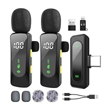 Wireless Lavalier Microphone：microphones come with a digital battery display, so you always know how much battery is left for uninterrupted recording. Very suitable for long-term use, ensuring that you never run out of unexpected power. Long Battery ...