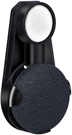 Enbiawit Google Home Mini Wall Mount Holder Compact Holder Plug in Kitchen Bathroom Bedroom Hide the Google Home Mini Cord (Black)