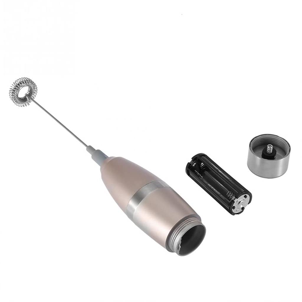 Frullatore Elettrico Montalatte Portatile Doppia Molla Frusta Testa caffè Crema Schiuma Frullatore Frullatore (Oro Rosa 24,2x3,2 Cm)