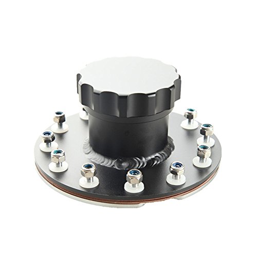AdlerSpeed Billet Fuel Cell Fast Fill Filler Neck 12 Bolt Flange Aluminum Alloy Black - US Shipping