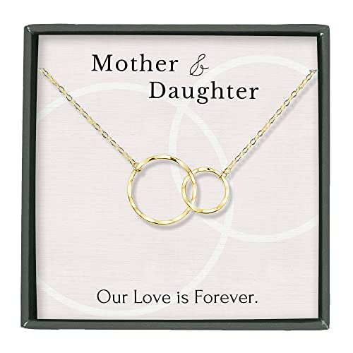 Mor dotter halsband set dubbla sammankopplade cirklar mors dag smyckesgåva, Sterlingsilver, inte känd