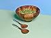 Nambe Yaro Acacia Wood Salad Bowl with 2 Salad Servers | Made of Acacia wood Alloy | Large Deep Wooden Bowls | Acacia Wood Salad Bowl Set | Designed by Sean O’hara
