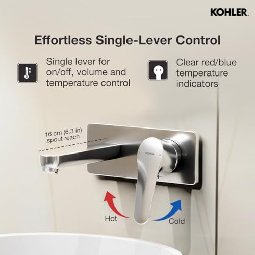 Image of Kohler July Wall-Mount Lav Faucet Trim