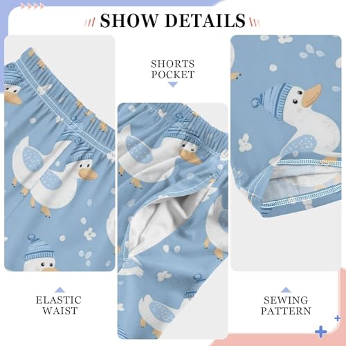 Cute Ducks Wearing Hats Pajama Pants Cartoon Pajama Bottoms Soft Sleep Pjs Lounge Pants S4
