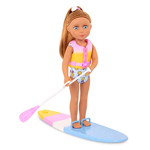 Glitter Girls-Muñeca de 14 Pulgadas con Tabla de Remo, Pelo marrón, Tammy Doll W/Paddle Board, Color, (Branford 062243438491)
