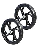 BlessReach 2PCS 8 Inch Walker Wheel, 5/16' (10 mm) Bearing Solid Replacement Wheels for,Knee scooter (8 Inch) (10mm)