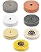 QWORK® Buffing Wheel Kit, 7 Pcs Polishing Wheels with Drill Shaft Adapter for Mini Grinder/Bench Grinder, Grinding Wheel/Fiber/Wool/Cotton Buffing Wheel 3 Inch O.D. 3/8 Inch I.D. (Ø75xø10x20mm)