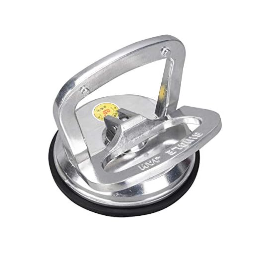 SOLUDE 2 Pack Aluminium Vacuum Heavy Duty Suction Cup Lifter for Glass Window Tiles Mirror Granite,Gripper Sucker Plate,Double Handle Locking,Single Plate