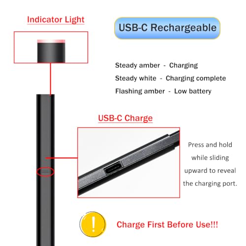 Image of Rechargeable MPP 2.0 Tilt Pen for HP Active Rechargeable Tilt MPP 2.0 Pen (3J122AA) Compatible with HP Omnibook X Flip /Envy X360 /Pavilion X360 /Spectre X360 with 4096 Pressure Sensitivity(Black)