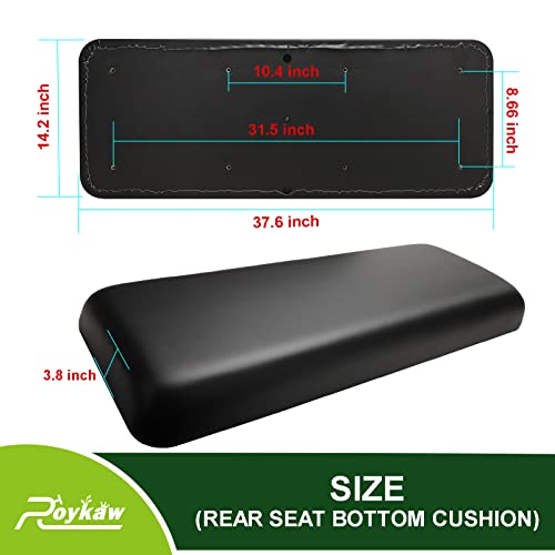 Roykaw Golf Cart Rear Flip Seat Cushions For Ezgo, Club Car, Yamaha, Include Backrest And Seat Bottom - Black #TOP5