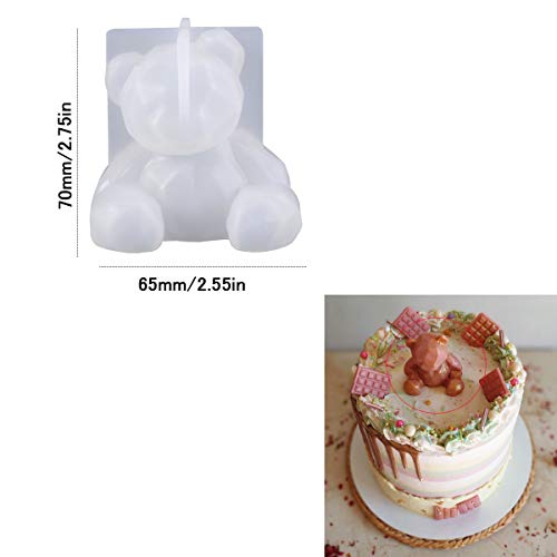 KuuGuu 3 Pack 3D Bear Resin Mold Silicone Bear Epoxy Soap Mould Phone Holder Silicone Mold for DIY Crafts Accessories