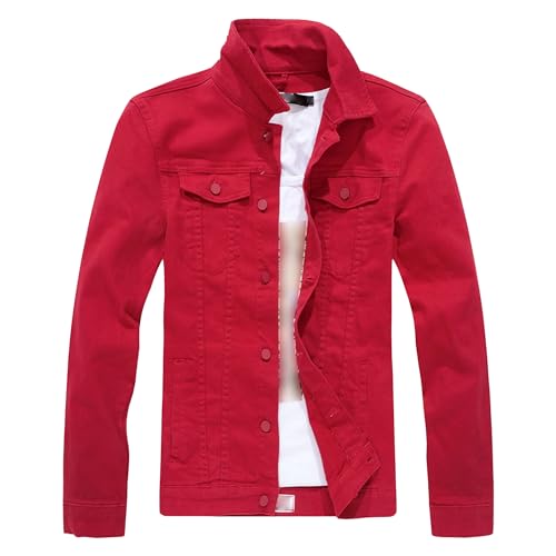 Mens Classic Button Fashion Jean Jacket Casual Long Sleeve Hip Hop Trucker Jackets Slim Windproof Jeans Coat