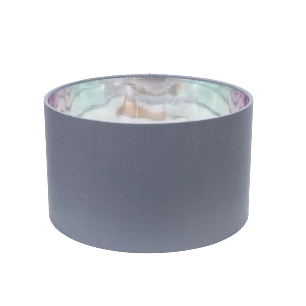ValueLights | Reni Small Pendant Shade with Grey & Chrome Inner | Shades, Home Décor & Improvement Essential | 250mm Shade Width