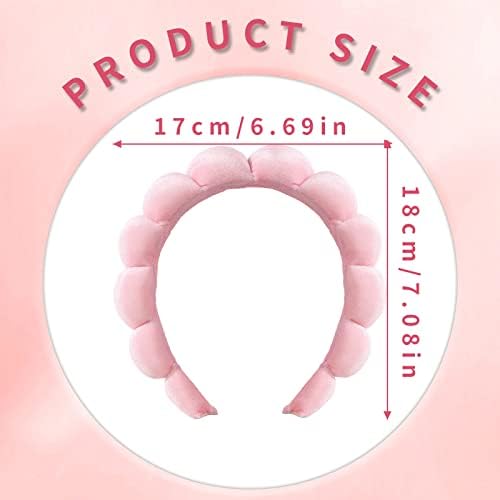 Miniatura 2 de Ycfish Diadema de spa para lavar la cara, diadema de burbujas para mujeres y niñas, diademas suaves para el cuidado de la piel con esponja hinchada,