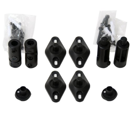 VideoSecu 4 Black Universal Satellite Speaker Mounts/Brackets for Walls and Ceilings 1VE (Black, 4 Pack)