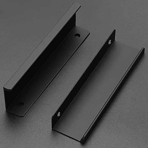 Image of Ravinte 6 Pack Finger Pulls for Cabinets 120mm /4.72 inch Length Black Pulls