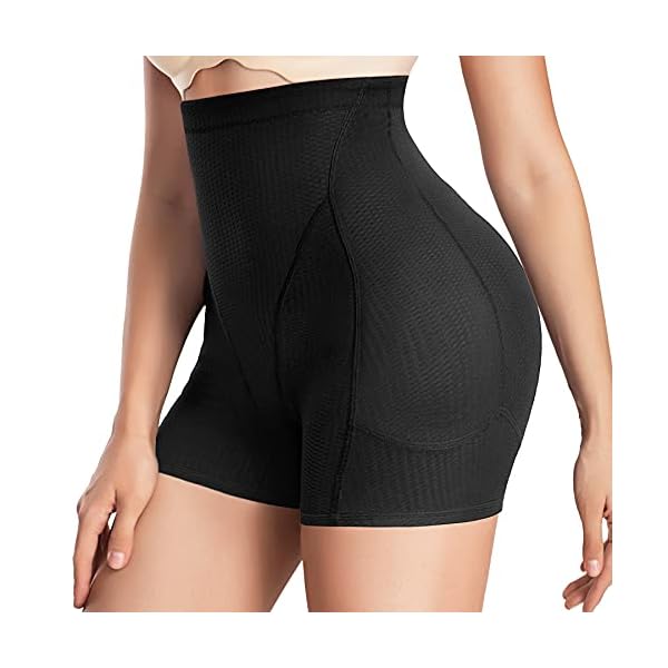 Irisnaya Women Seamless Butt Lifter Padded Shapewear Tummy Control Panties Waist Trainer Body Shaper Hip Enhancer Underwear(Black, Small)