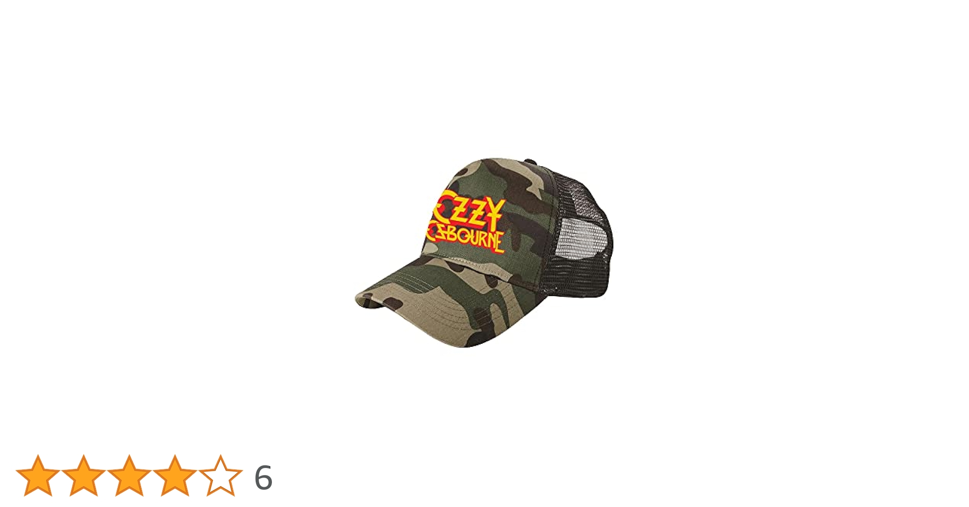 Ozzy Osbourne Classic Logo Camo Trucker Cap, Multi, One Size