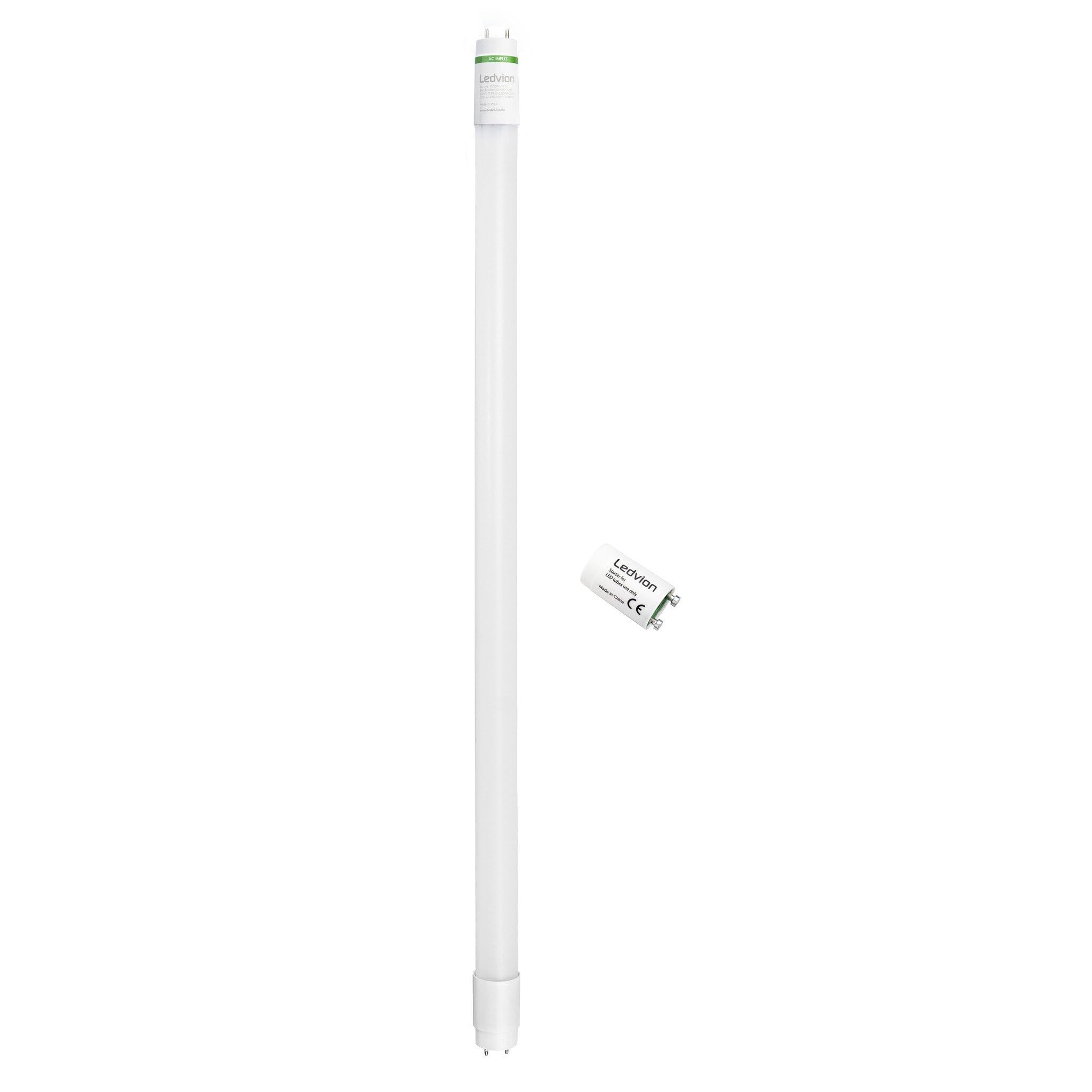 Ledvion - 5X LED Röhrenlampe, 120CM, 18W, 4000K, 185lm/W, Energieklasse B, inkl. LED Starter