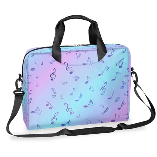 Maletín para laptop 15.6-16 pulgadas con notas musicales azul púrpura miniatura 1
